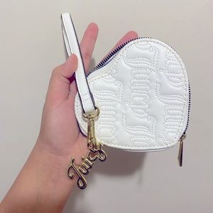 Juicy Couture Cute White Heart shaped Wristlet Wallet